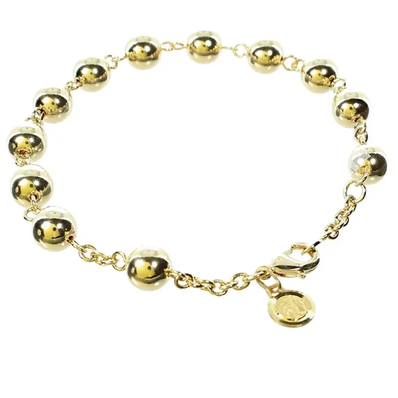 Bracelet dizainier en plaqué or avec médaille de l'Apparition