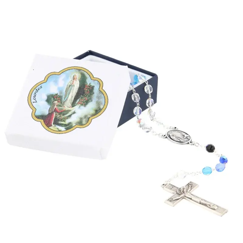 Chapelet de Notre Dame de Lourdes et sa boîte