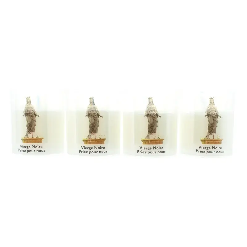 Lot de 4 bougies veilleuses de la Vierge Noire 6cm 20h