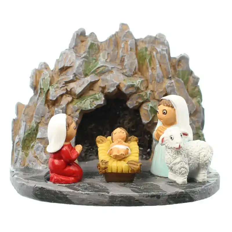 Crèche de l'Appartion de Lourdes 8x7cm