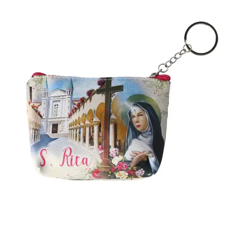 Porte Monnaie de Sainte Rita avec un porte clés