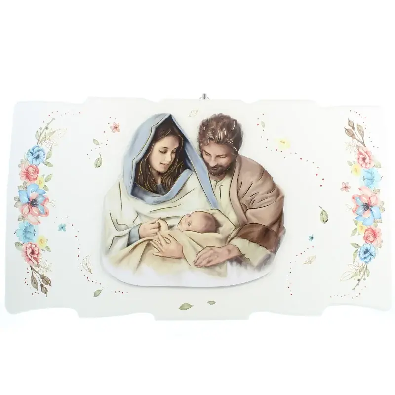Cadre de la Sainte Famille en bois 40x22cm