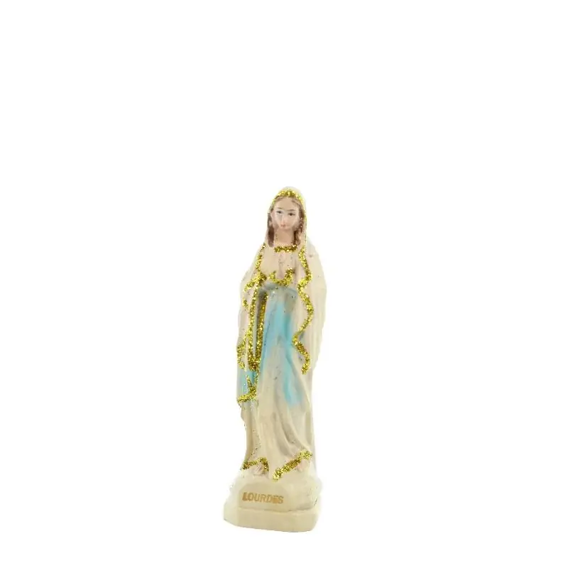Statue de la Vierge en résine imitation bois 8cm