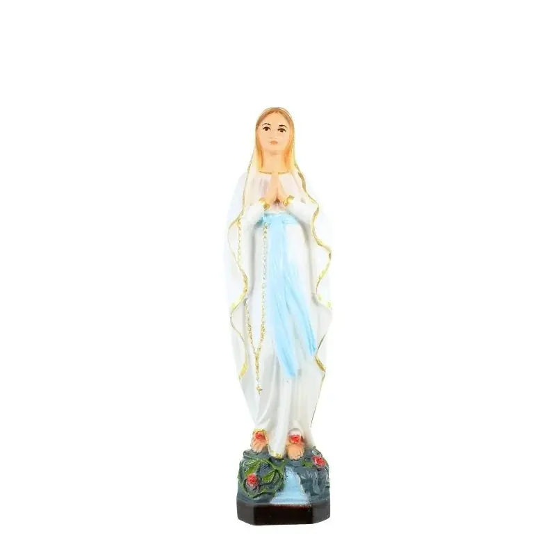 Statue en résine et fibre de verre de Notre Dame de Lourdes en couleur de 20cm