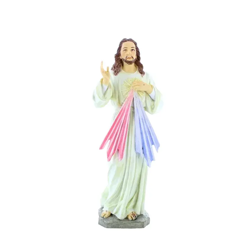 Statue de Jésus Miséricordieux en résine ivolite 21cm