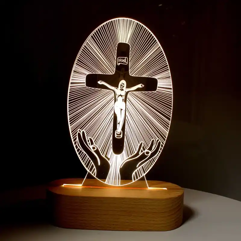 Lampe à LED avec une croix lumineuse