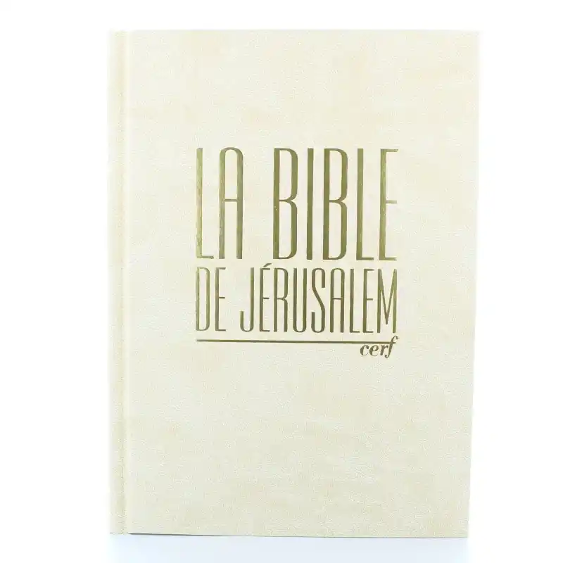 Bible de Jérusalem blanche et dorée format compact 15x20cm