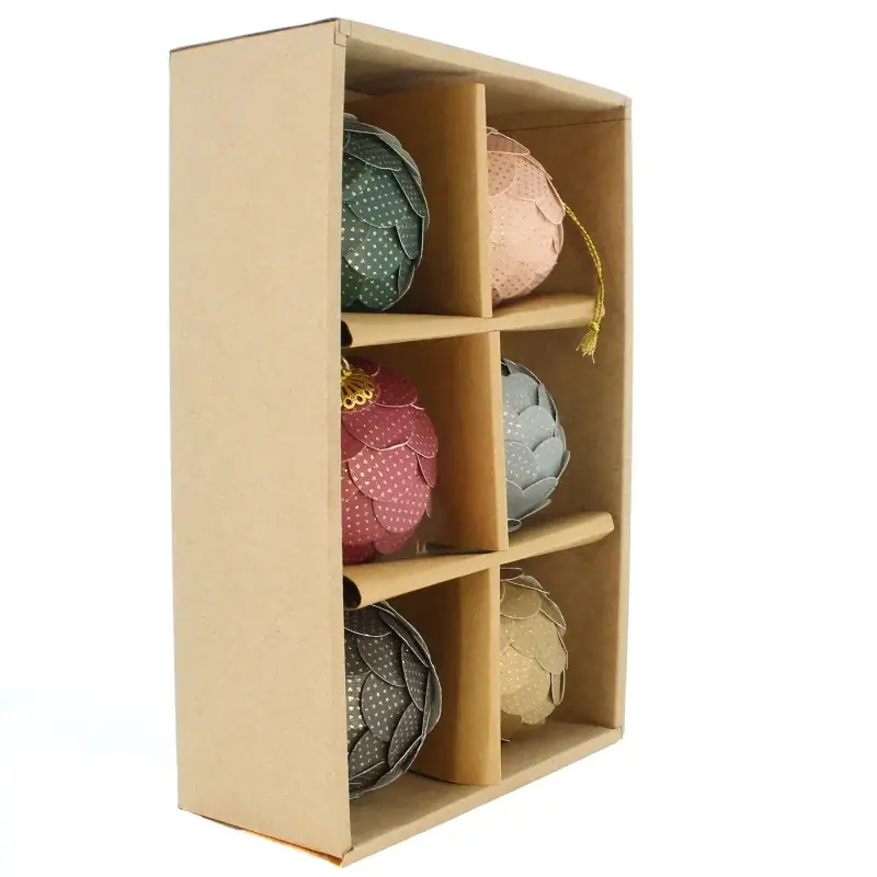 Lot de 6 boules de Noël motif écailles
