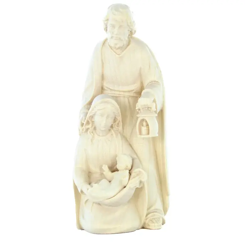 Statue de la Sainte Famille en bois d'érable 15cm