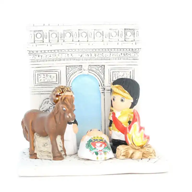 Crèche Arc de Triomphe en céramique 8x7cm