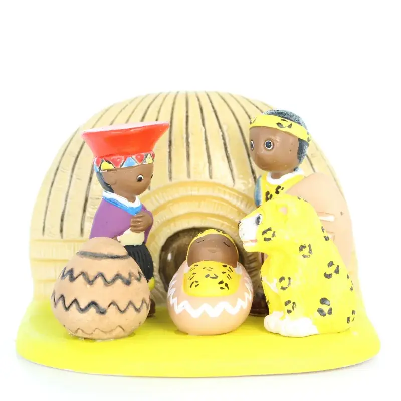 Crèche Afrique du Sud céramique 8x7cm