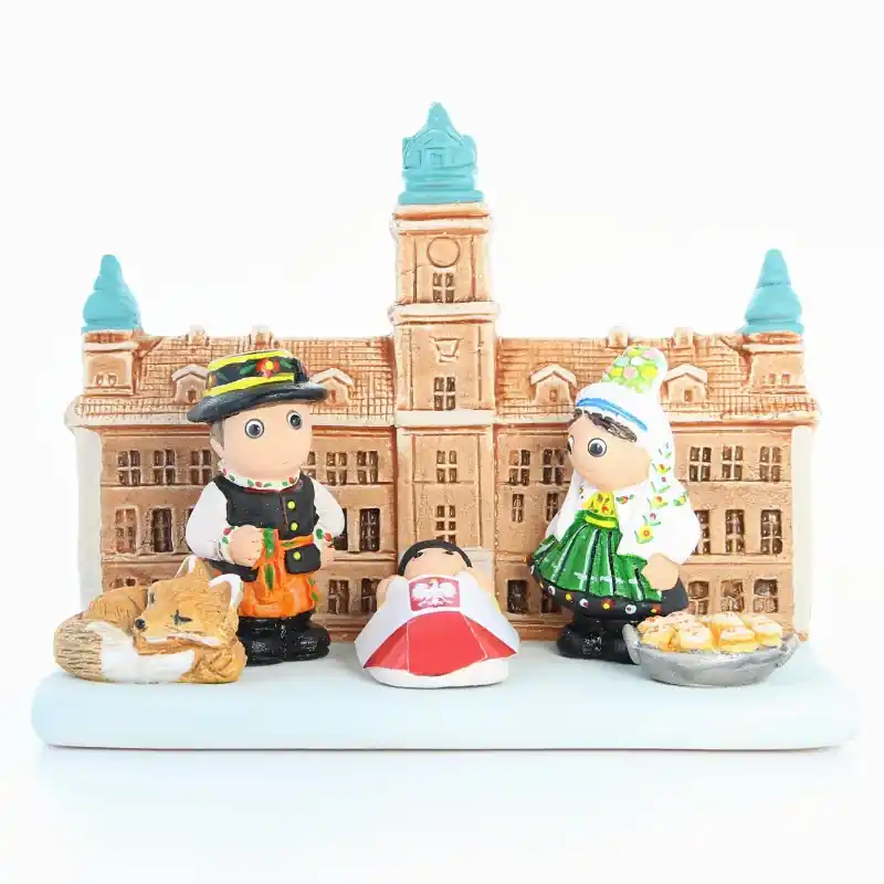 Crèche Pologne en céramique 8x7cm