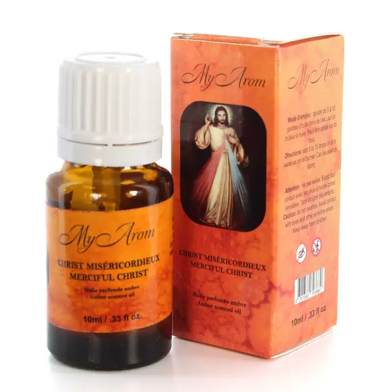 Huile essentielle religieuse du Christ Miséricordieux avec prière 10ml