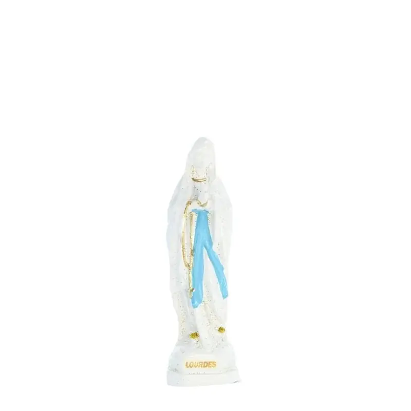Statue Notre Dame de Lourdes en résine effet céramique 10cm