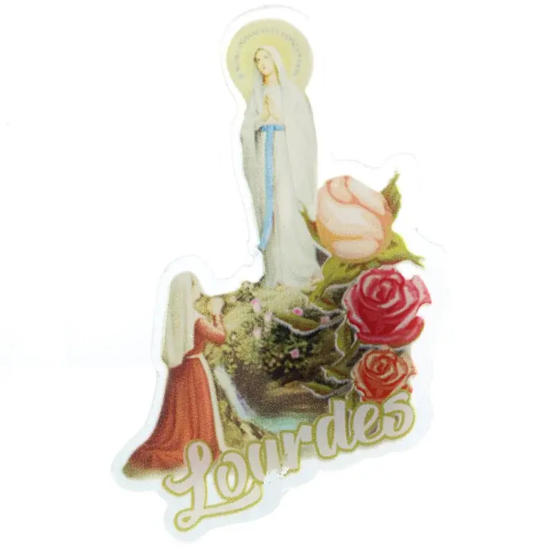 Magnet de l'Apparition de Lourdes en plexiglas