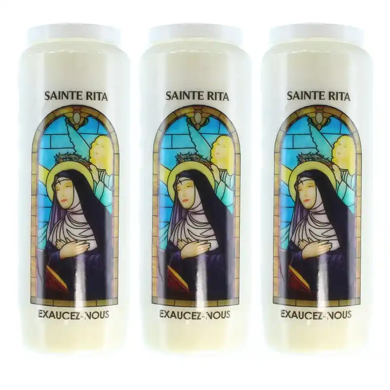 3 Bougies de Neuvaine de Sainte Rita avec prières
