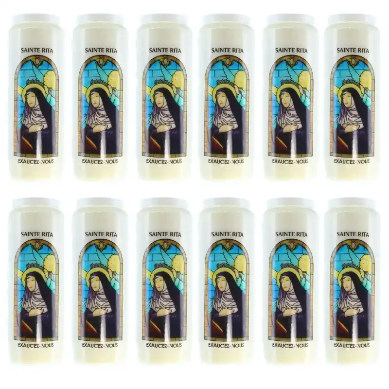 12 Bougies de Neuvaine de Sainte Rita avec prières