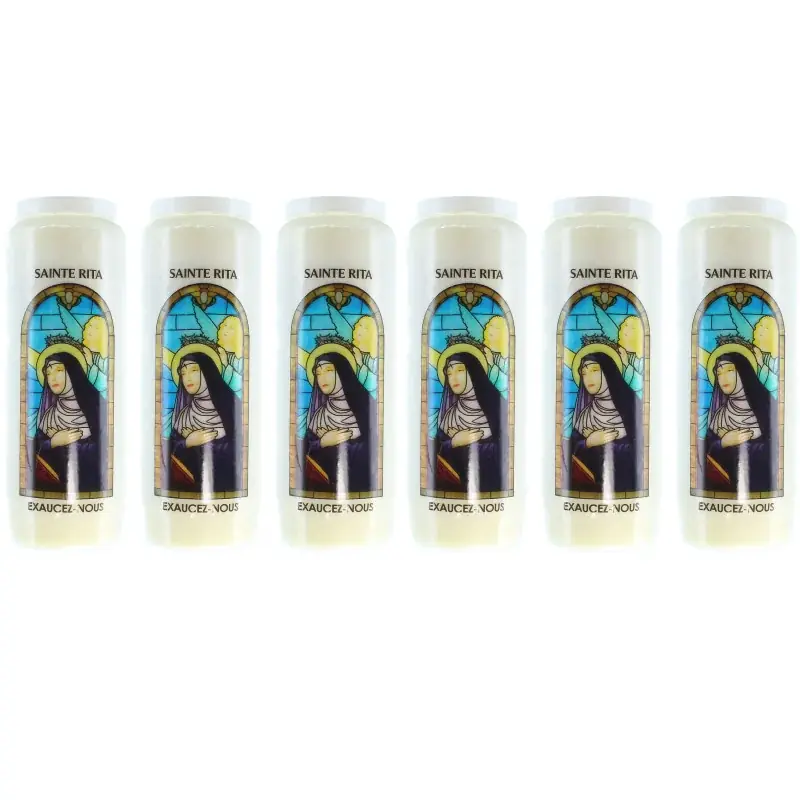 6 Bougies de Neuvaine de Sainte Rita avec prières
