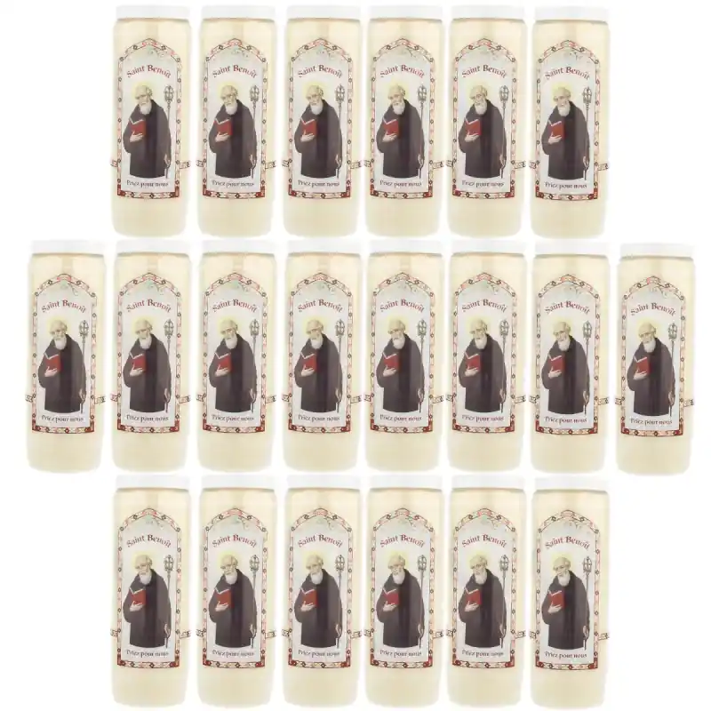 20 Bougies de Neuvaine de Saint Benoît avec prières