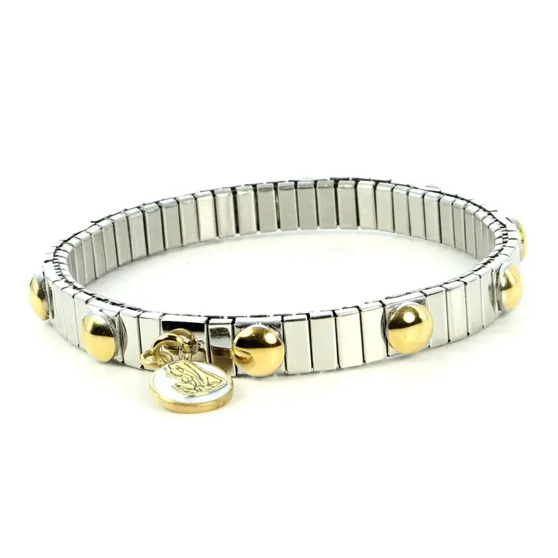 Bracelet dizainier argent billes dorées