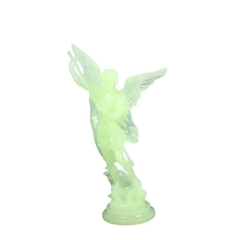 Statue de Saint Michel lumineuse de 13cm en résine