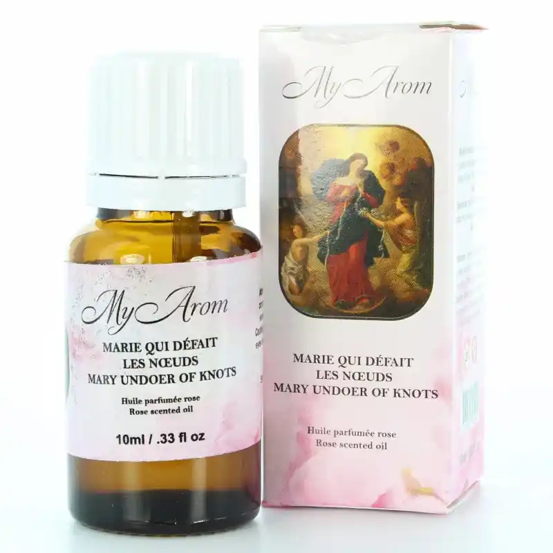 Huile essentielle religieuse Marie qui défait les noeuds parfum rose 10ml
