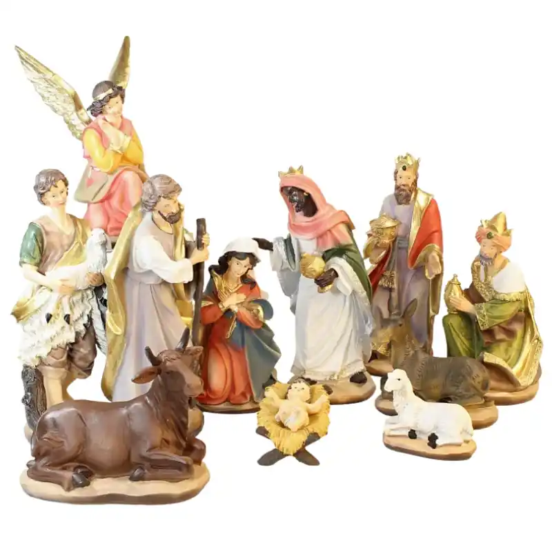 Crèche en résine 11 personnages de 25cm