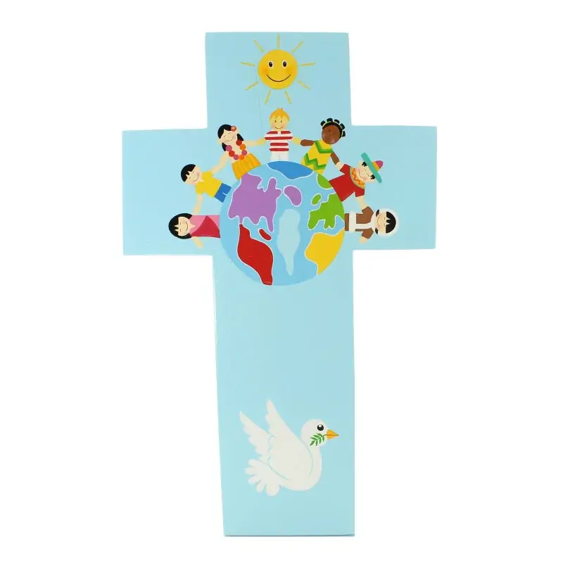 Croix pour enfant Enfants du Monde 35 cm