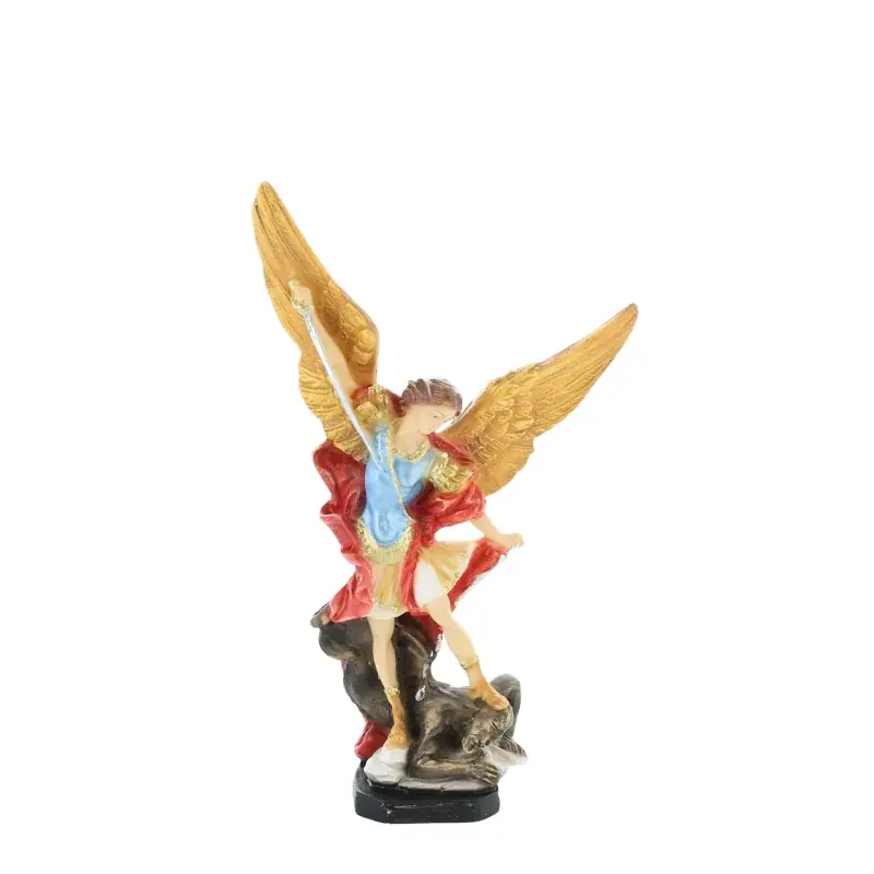 Statue de l'Archange Saint Michel luttant contre Satan en résine de 20cm