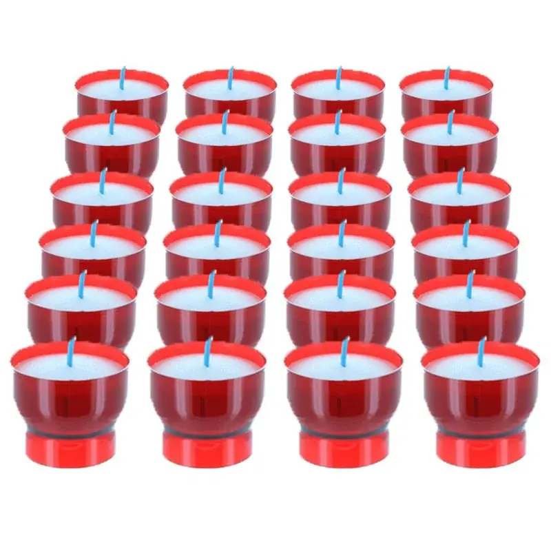24 Veilleuses bougies rouge Votive 4 cm durée 6H