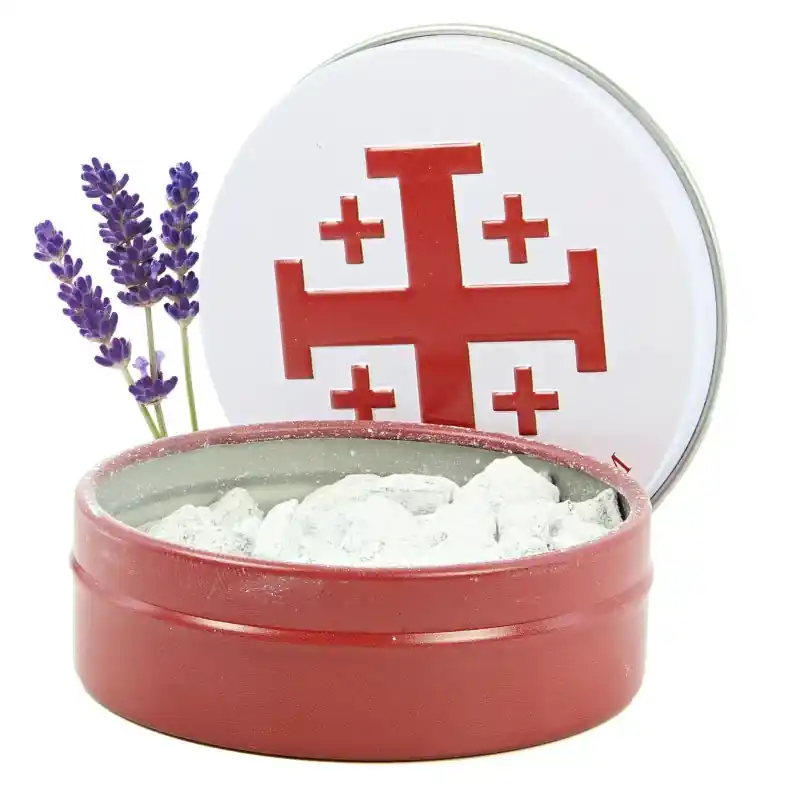 Encens religieux fragrance Lavande 30g en grains avec boîte métallique