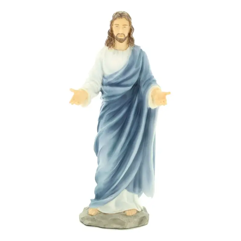 Statue du Christ en résine peinte à la main de 23cm