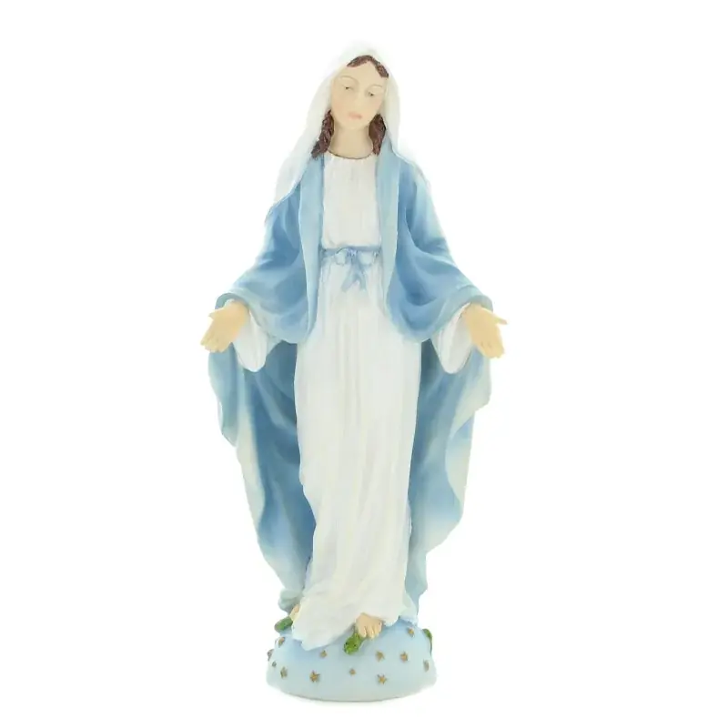 Statue de la Vierge Miraculeuse en résine peinte à la main de 21cm