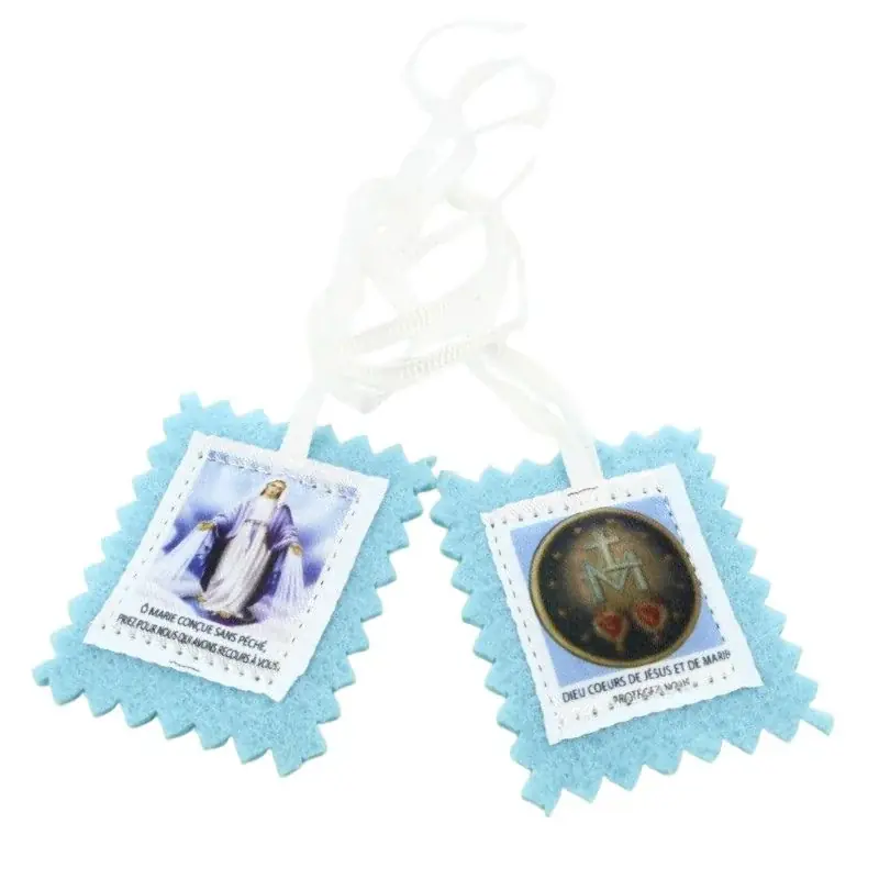 Collier scapulaire de la Vierge Miraculeuse en tissu