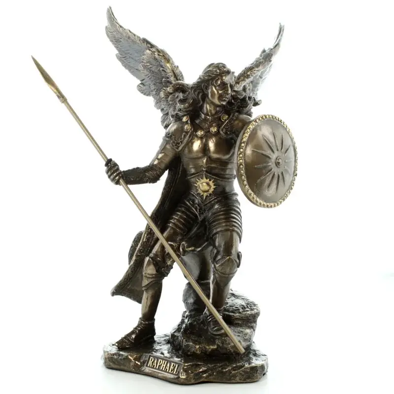 Statue de Saint Raphaël bronze coulé à froid 24cm