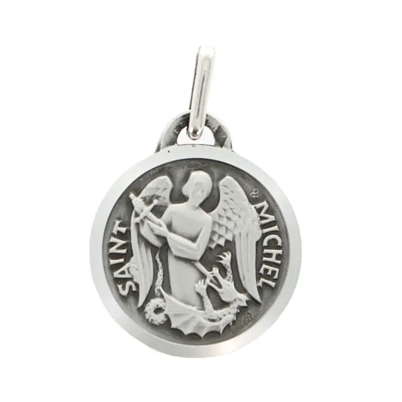 Médaille en argent de Saint-Michel de 16mm avec Gravure Personnalisée