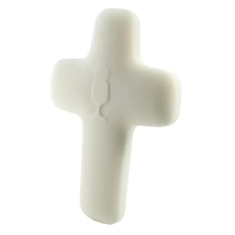 Croix de l'Eucharistie en Albâtre - Décoration Calice et Hostie