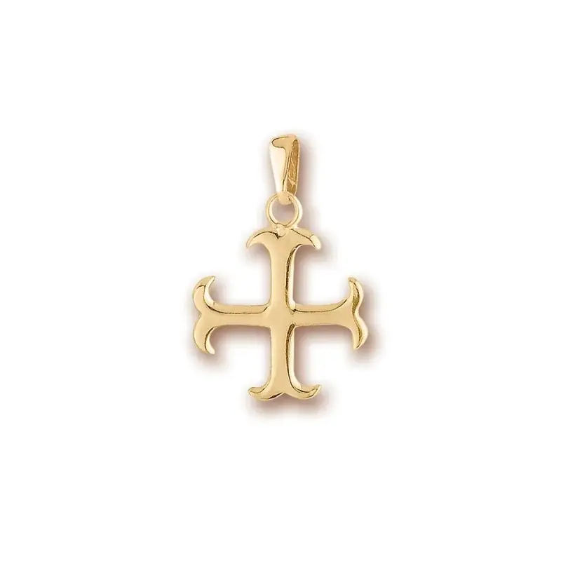 Croix des Templiers en Pendentif en plaqué or