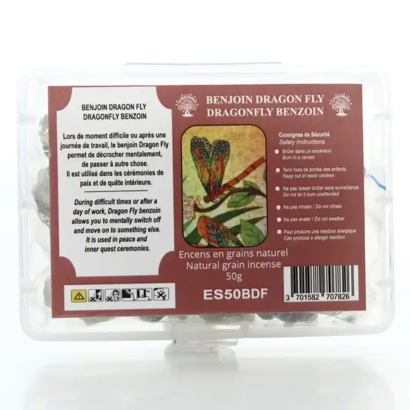 Encens Naturel en Grains Benjoin Dragon Fly - Boîte 50g
