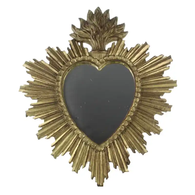 Grand miroir Ex-voto en résine dorée