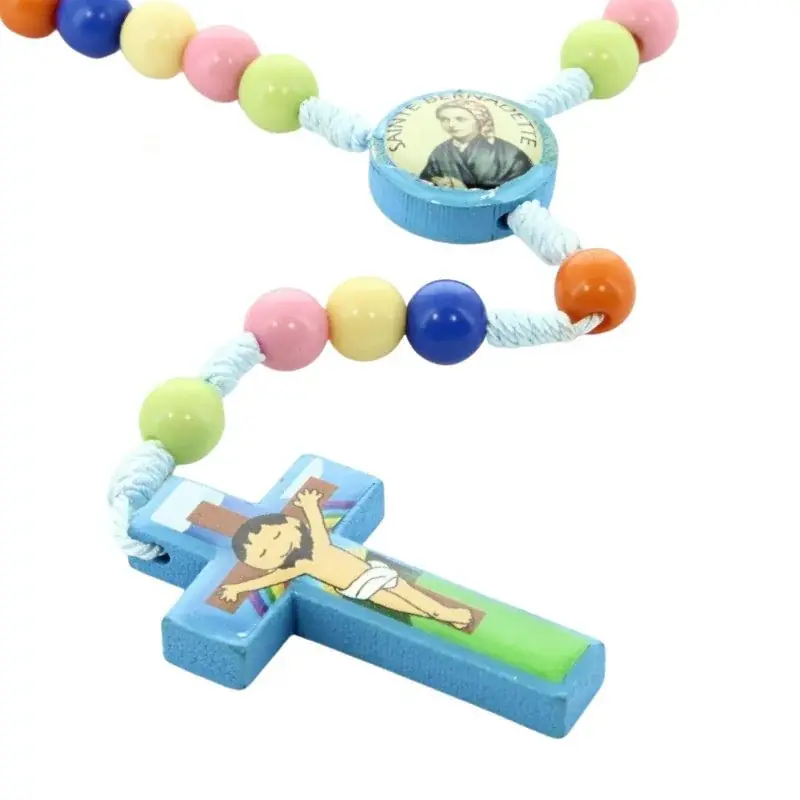 Chapelet multicolor de l'Apparition de Lourdes pour enfant 8mm