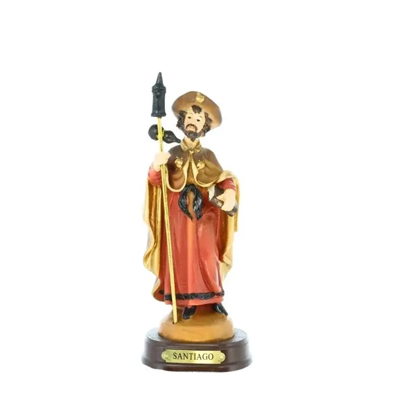 Statue de Saint Jacques de Compostelle en résine de 15cm