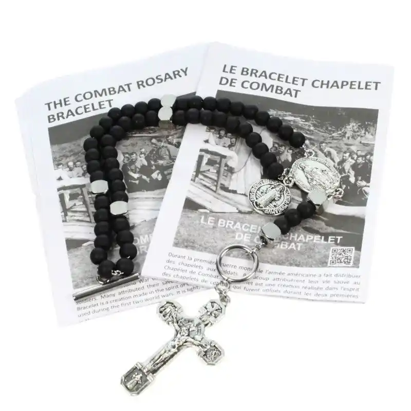 Bracelet de combat de Saint Benoît avec livret Français et Anglais