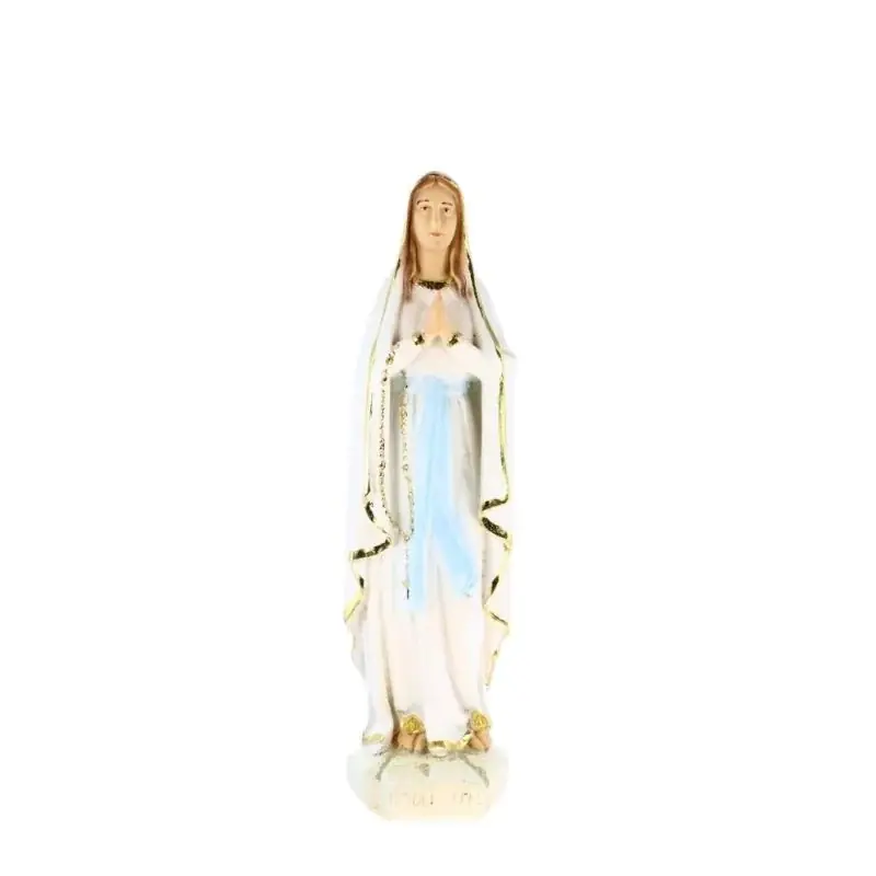 Statue de Notre Dame de Lourdes de 20cm en résine feuille d'or