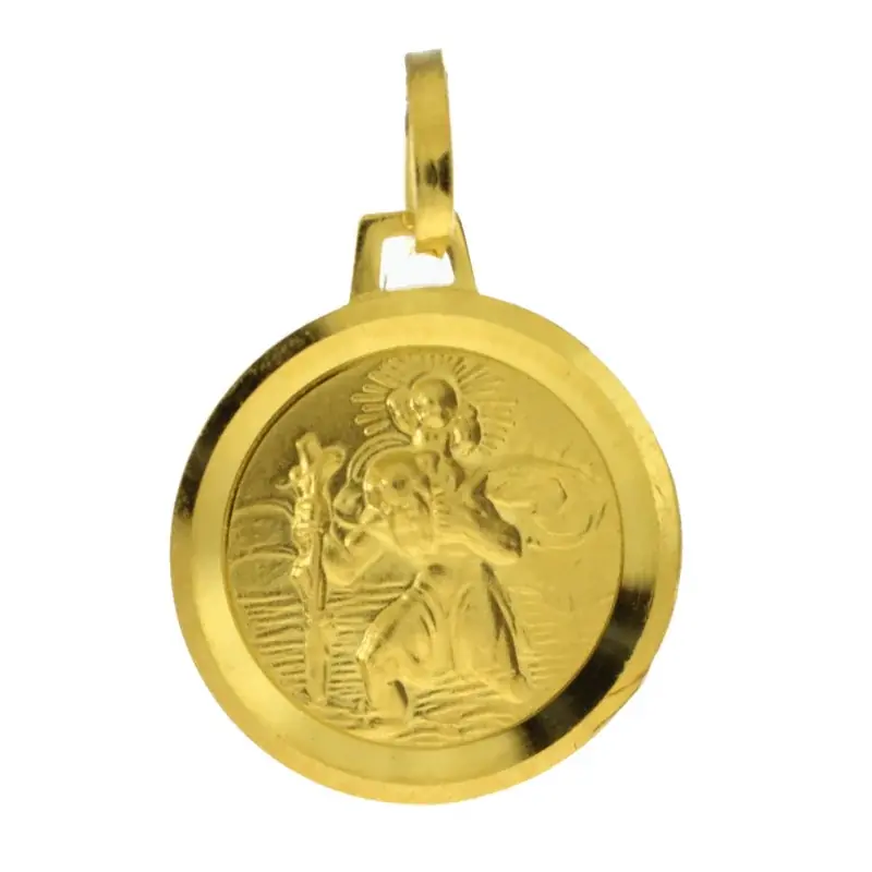 Médaille en Or 9 carats de Saint Christophe 14mm et 1,48g