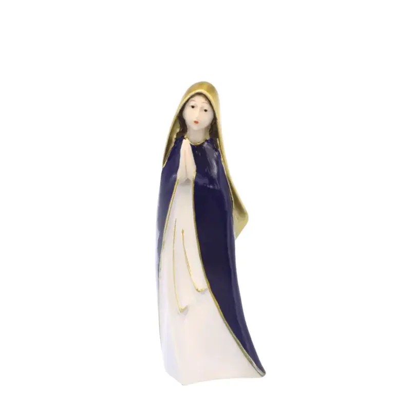 Statue Notre Dame de Lourdes de 25cm en résine et bois dorée