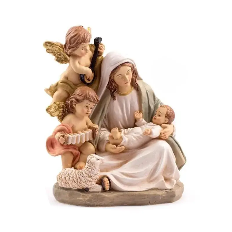 Statue de la Vierge à l'enfant de 13cm en résine