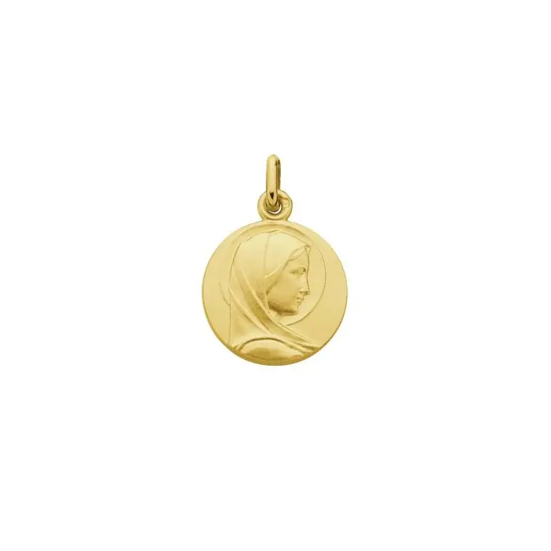 Médaille de la Vierge de Profil en Plaqué Or 18mm