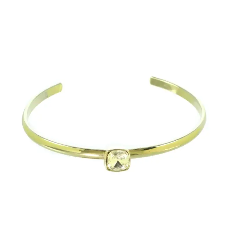 Bracelet jonc doré avec une pierre strass