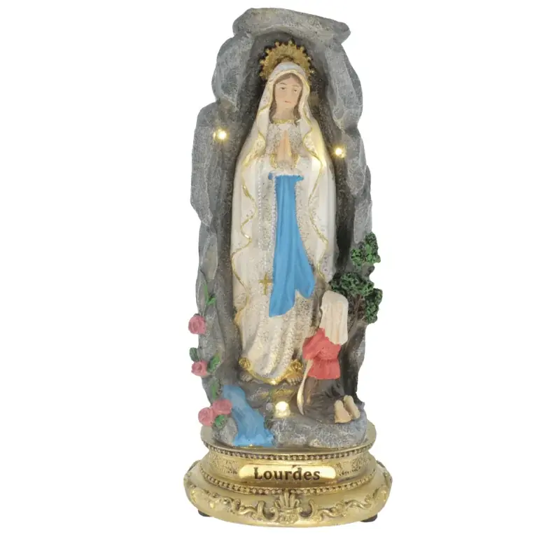Statue de la Grotte de Lourdes musicale et à Led 36cm